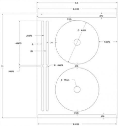 4.625&#034; CD / DVD Labels 5931 Full Face (300 White Sheets 600 CD Labels)