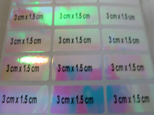 144 pink hologram personalized  3 x 1.5 cm waterproof name stickers customize for sale