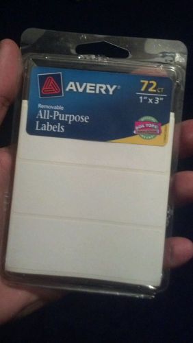 Avery Rectangular all purpose Labels, 1&#034; x 3&#034; 2 Packs of 72 CT (144 Total).