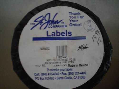 St John Companies labels J291106 4 x 3-13/16 white 700/ RL perm