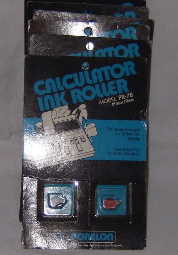 Porelon PR-78 Calculator Ink Roller Black Red Lot of 6 For Sharp - NIP