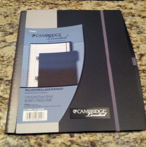 NEW Cambridge Business Notebook 8.25 x 11 BLACK Ruled, Organizer, Folder