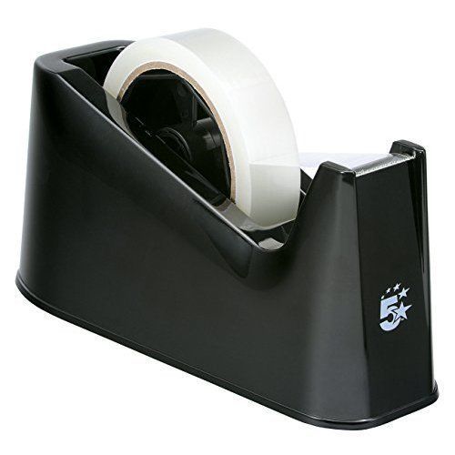 5 star tape dispenser desk weighted non-slip capacity 25mm width black - ref 920 for sale