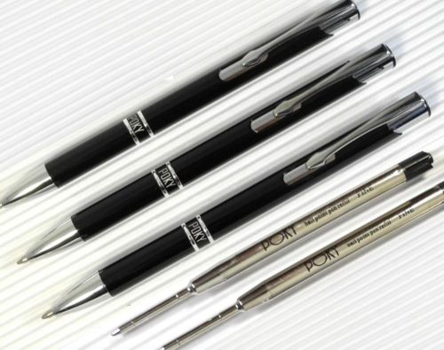 10pcs POKY bp 155 ball point pen  barrel BLACK + 5( parker style ) refills BLACK