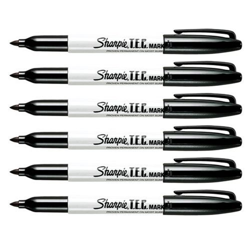 Sharpie TEC Trace Element Certified Marker Black Fine Point 6-MARKERS 13401