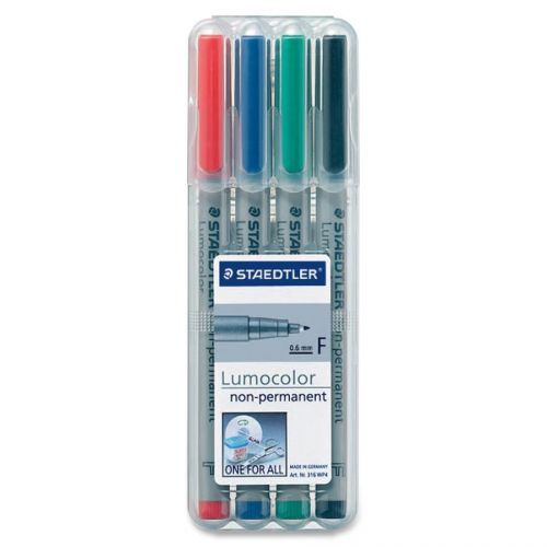 Staedtler Lumocolor Fine Point Waterbased Marker - Ink Color: Red, (316wp4)