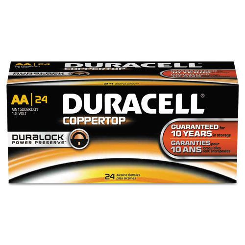 Duracell coppertop alkaline batteries, aa, 24/box, bx - durmn1500b24 for sale