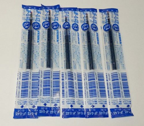 Zebra sarasa JF-0.4mm roller gel pen blue color  5pcs refill