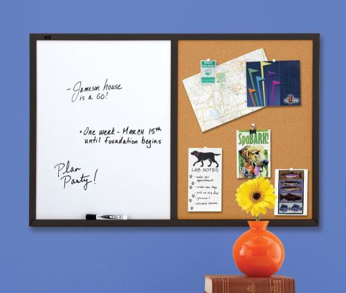 Quartet Combination Board, 2 x 3 Feet, Dry-Erase &amp; Cork, Black Finish Frame