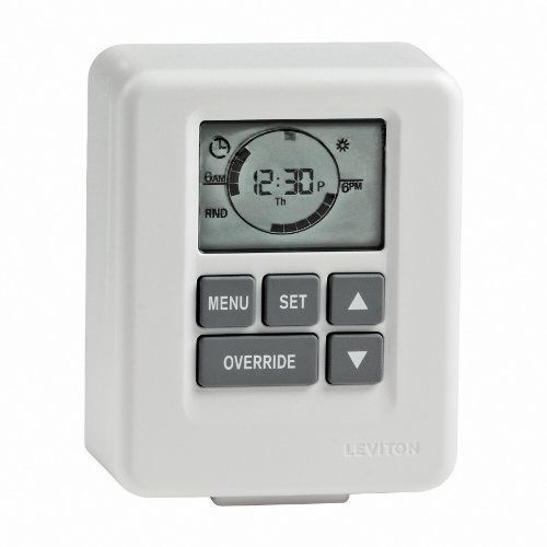 Leviton LT112-10W 1000-Watt Advanced Digital Plug-In Timer with Grounded Plug