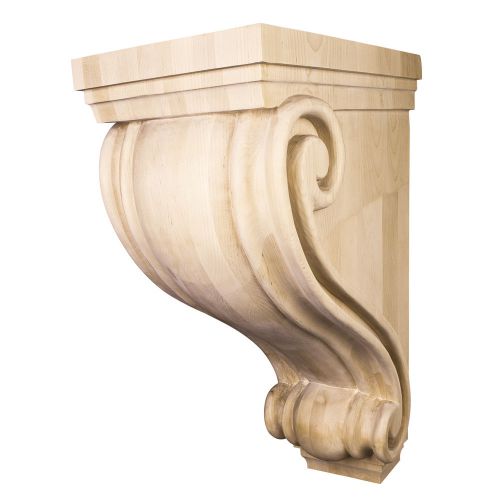 Large Traditional Kitchen Wood Corbel. 9-1/2&#034; x 16&#034; x 24&#034;.  White Birch.