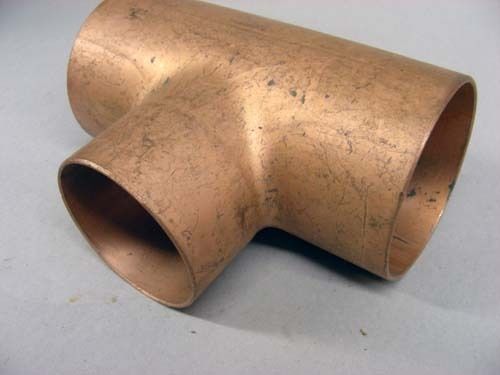 Wrot Copper Tee CxCxC, 3&#034; x 3&#034; x 2-1/2&#034;