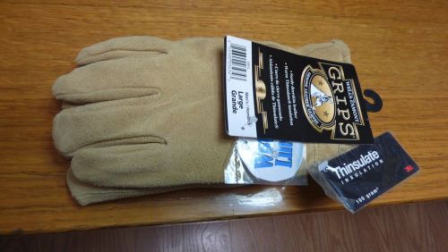 Wells lamont grips deerskin leather gloves thinsulate for sale