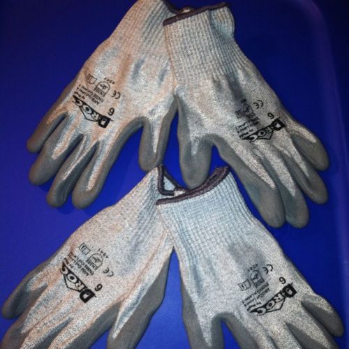 Roc by magid #4541 size -6 polyurethane/polyester gloves *2 pair* coated/fitted for sale