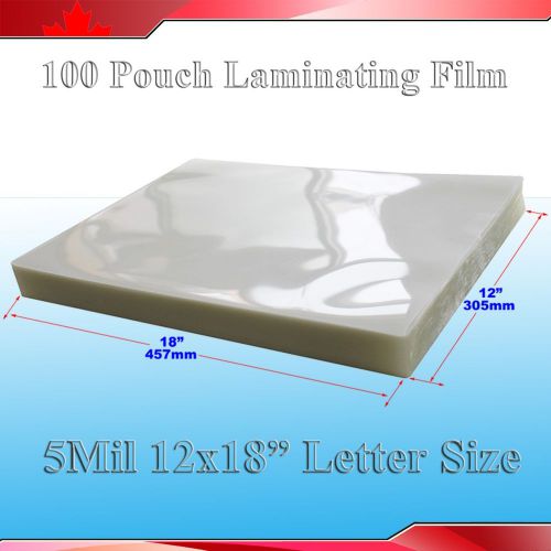 100pk 5mil 18x12&#034; letter size clear laminating pouch film thermal hot lamintor for sale