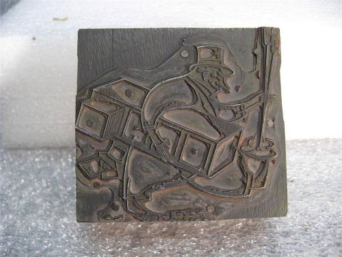 Vintage Letterpress Print Type Cut Ornament~Comic Cut Banker?