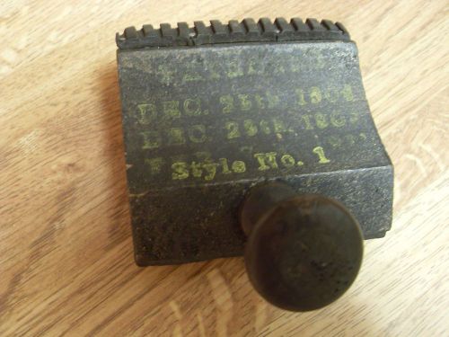 antique MILITARY? 1903 PRINTER RUBBER STAMP GRAINING TOOL unknow  junk drawer