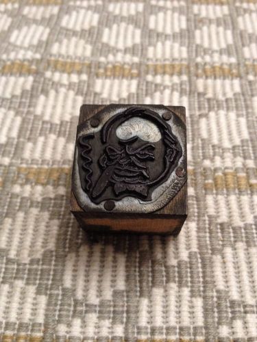 VINTAGE LETTERPRESS | STODGY CIGAR SMOKING MAN | PRINT BLOCK