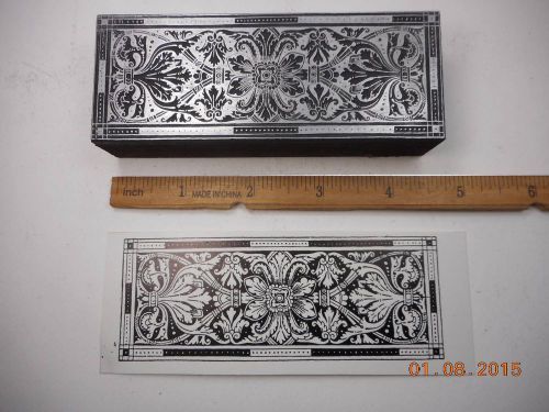 Letterpress Printing Printers Block, Beautiful Flower &amp; Leaves Border