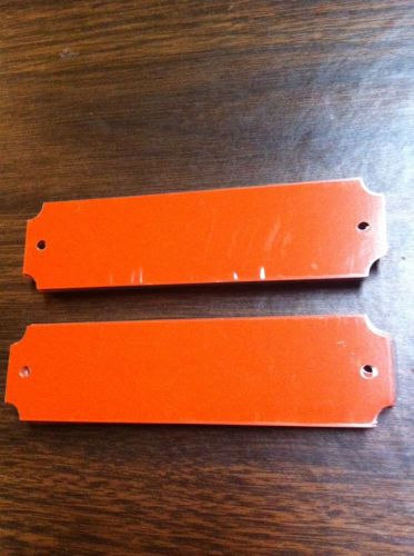 26 ORANGE ALUMINUM ENGRAVING MACHINE PLAQUE &amp; TROPHY PLATES  1X4&#034; TROPHES