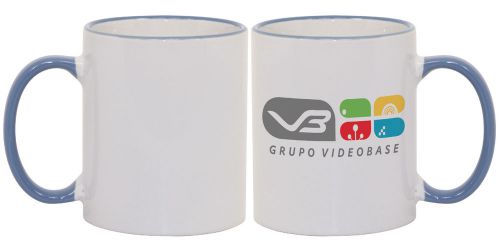 DIYers! Customizable Sublimation Mugs: 11oz Cambridge Blue Rim &amp; Handle, 36/case