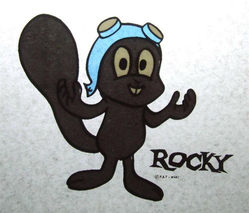 Vintage 1970&#039;s T-Shirt Heat Transfer ROCKY from Rocky &amp; Bullwinkle