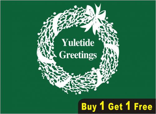 2X Yuletide Greetings Vinyl Wall Stickers Decal Art Home Decor- 553 B