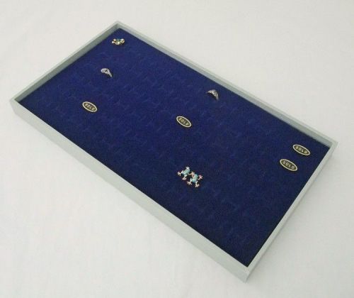 72 RING WOOD GRAY TRAY WITH BLUE VELVET FOAM INSERT