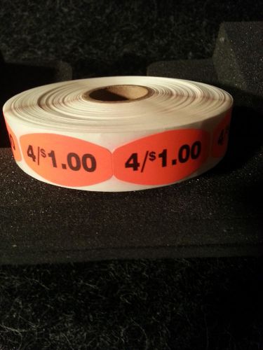 1.5&#034; x .75&#034; 4/$1.00 labels 1000 ea per roll 1m/rl free shipping stickers for sale