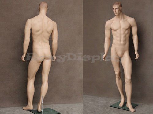 Male fiberglass realistic mannequin with molded hair dress from display #mz-wen1 for sale
