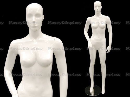 Fiberglass Female Mannequin High Glossy White Abstract Fashion Style #MC-ANNA01