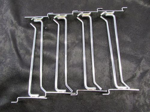 8&#034; SLATWALL METAL PEG HOOKS CHROME PLATED (LOT OF 8) ***NNB***