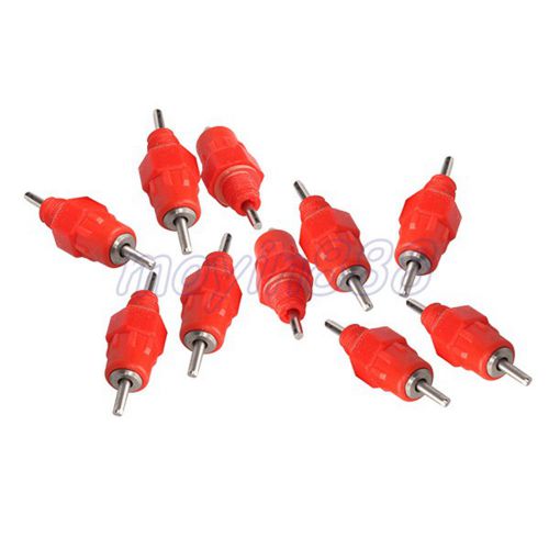 10Pcs Screw In Poultry Chicken Duck fowl Water Nipple Drinker Feeder Red