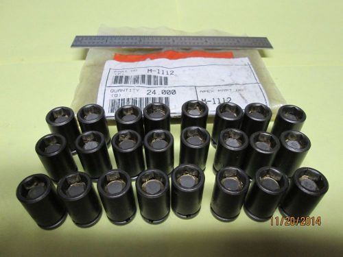 Apex USA Magnetic Air Impact Socket 3/8&#034; Dr.1/4&#034; Hex M-1112 24 Pieces