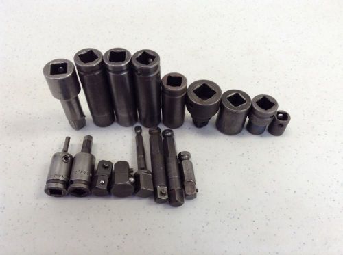 17 PIECE LOT OF APEX IMPACT SOCKETS, DRIVES, etc., NICE!