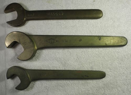 3 vintage  non sparking wrenches bronze-ampco 1 7/16 and 1 1/8 and telecon 11/16 for sale