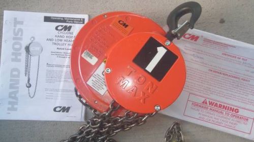 New CM Cyclone 1 Ton Hoist