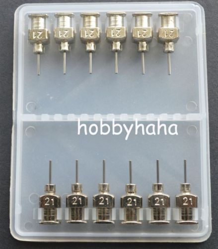 24pcs new 1/4&#034;  21ga blunt stainless steel dispensing syringe needle tips for sale