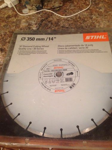 Stihl diamond blade For Cut Off Machines. 14 Inch Laser Welded  Diamond. B20