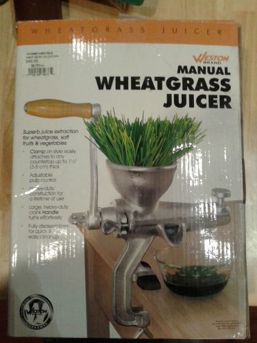 Weston Stainless Steel Manual Wheatgrass Juicer Adjustable Pulp OBO NEW + Bonus