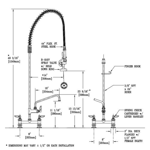 T &amp; S Brass B-0123-ADF10 EasyInstall Prerinse Unit