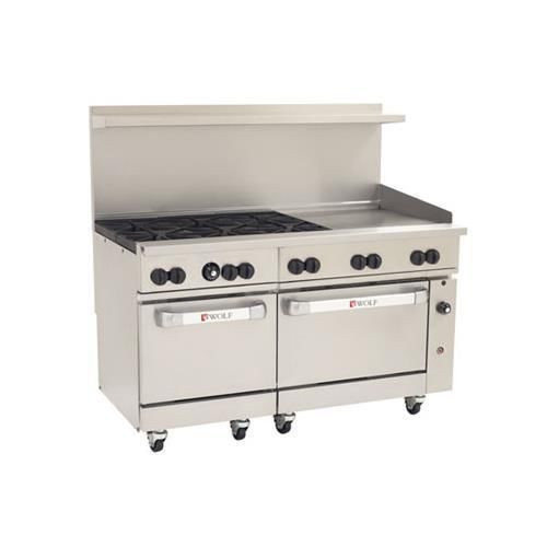 Wolf c60-ss-6b-24gt challenger  restaurant range 60&#034; gas (6) 30000 btu burners for sale