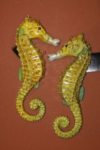 (2) SEAHORSE WALL DECOR, 8&#034;, SEAHORSE GIFT, SEAHORSES, GIFT, OCEAN THEME #150