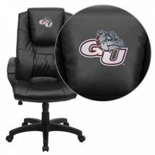 Flash Furniture GO-5301BSPEC-BK-LEA-40014-EMB-GG Gonzaga University Bulldogs Emb