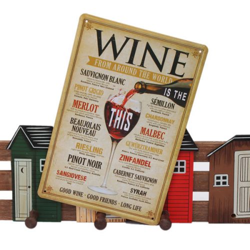 Wine Tin Sign Vintage Retro Metal Plaque Pub Bar Wall Decor