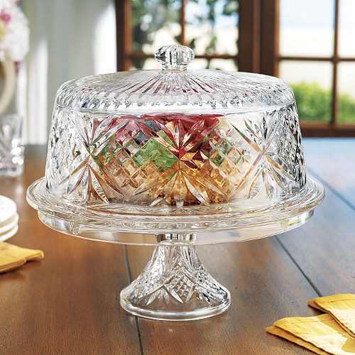 Godinger Shannon Crystal 4-In-1 Crystal Cake Dome Salad Fruit Punch Party Server