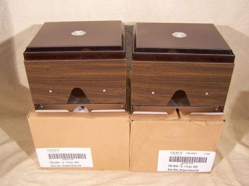 2 New - Traex 3810-12 Straw Boss Dark Walnut 2-Sided Wrapped Straw Dispensers