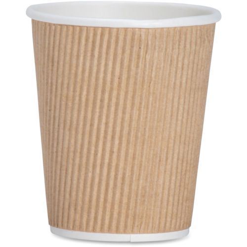 Genuine Joe Ripple Hot Cups - 8 Oz - 25/pack - Brown (11255PK)