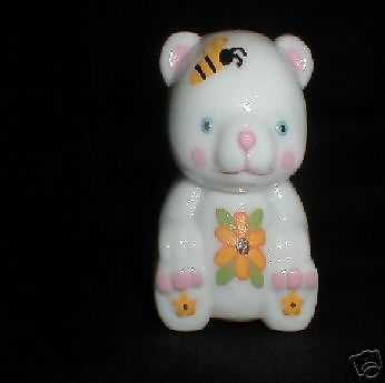 HAND MADE GLASS SETTING  PEACE  BEAR HAND PAINTED ART