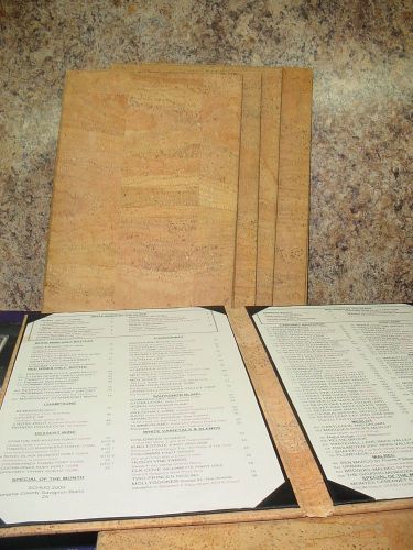 menu cover real cork legal size wine menu covers lot of 9 barley used